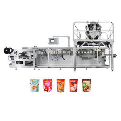 Καλή τιμή Προπαρασκευασμένη τσάντα Stand Up Doypack Granule Nuts Multihead Weigher Automatic Οριζόντια πολυλειτουργική συσκευαστική μηχανή σε απευθείας σύνδεση